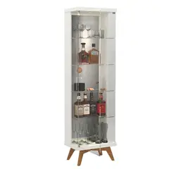 DECOCASA - Vitrina C715L Off White Castaño