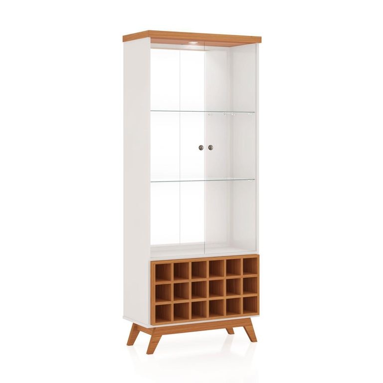 DECOCASA Vitrina C712L Off White Castaño