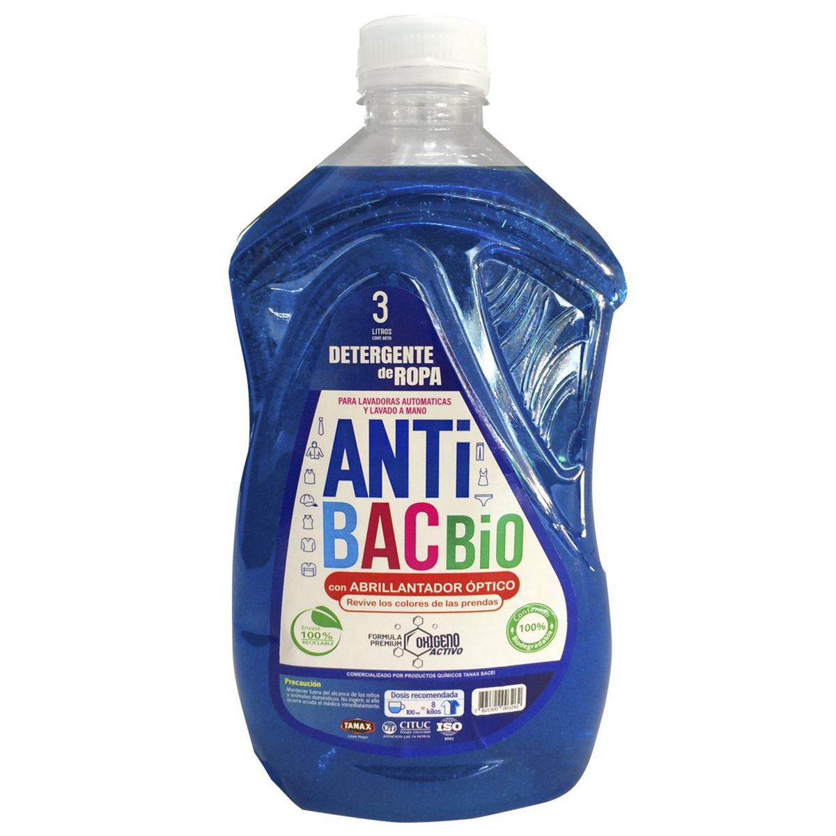 ANTIBAC - Detergente Bio 3 Lt Caja de 4 Unidades