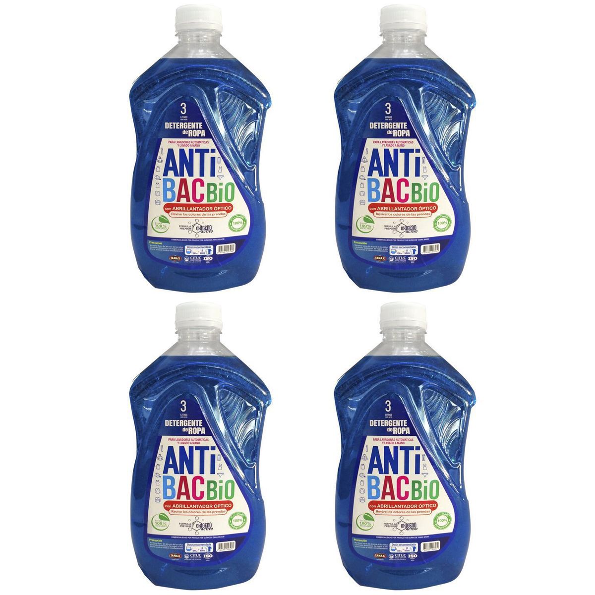 ANTIBAC - Detergente Bio 3 Lt Caja de 4 Unidades