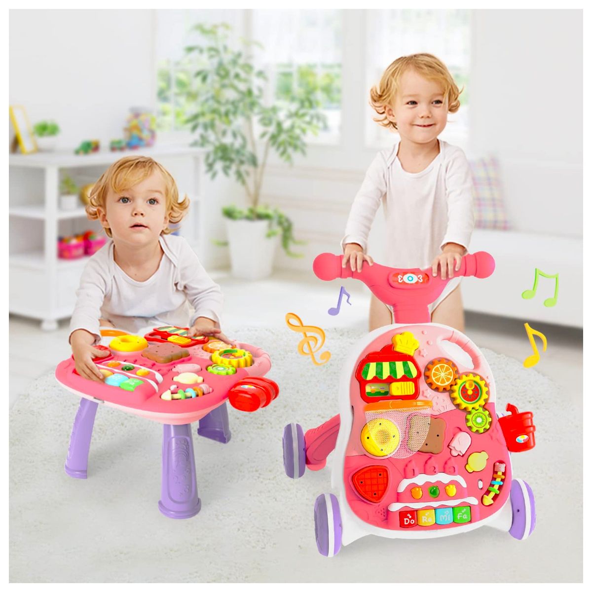 KIDSCOOL - Caminador Multifunción 4 en 1 Kidscool Rosado Desde 9 meses