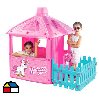 Casa de juegos Unicornio con jardn