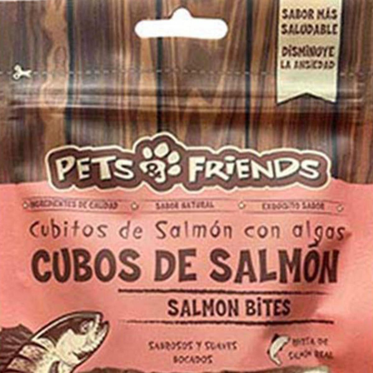 PETS AND FRIENDS - Snack gato cubos de salmon 65 gr