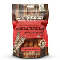 Snack perro brochetas triple sabor 100 gr
