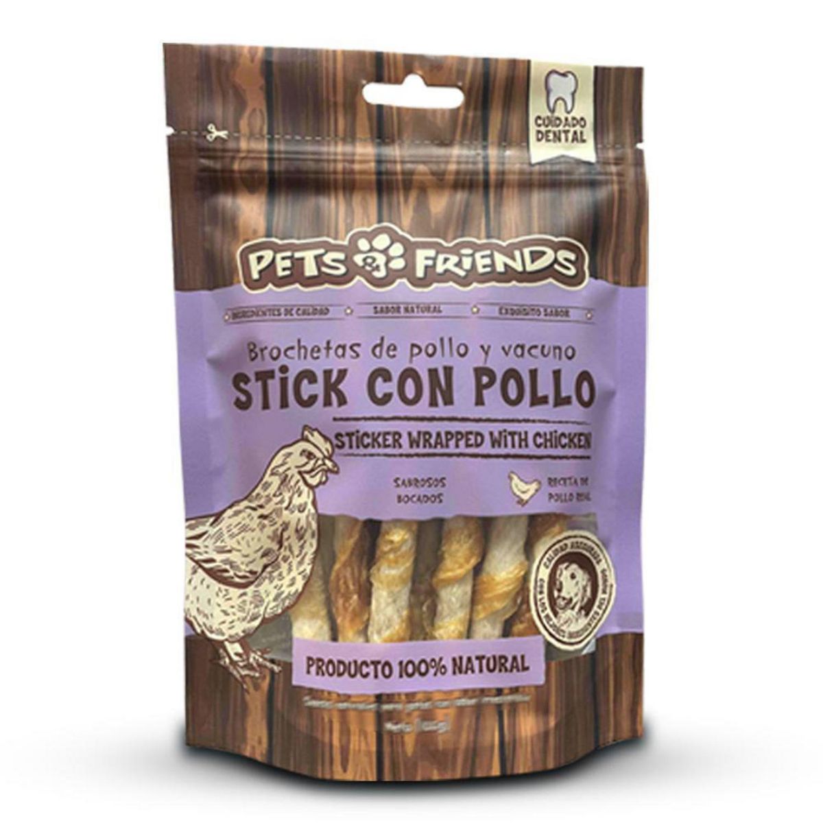 PETS AND FRIENDS - Snack perro stick con pollo 100 gr