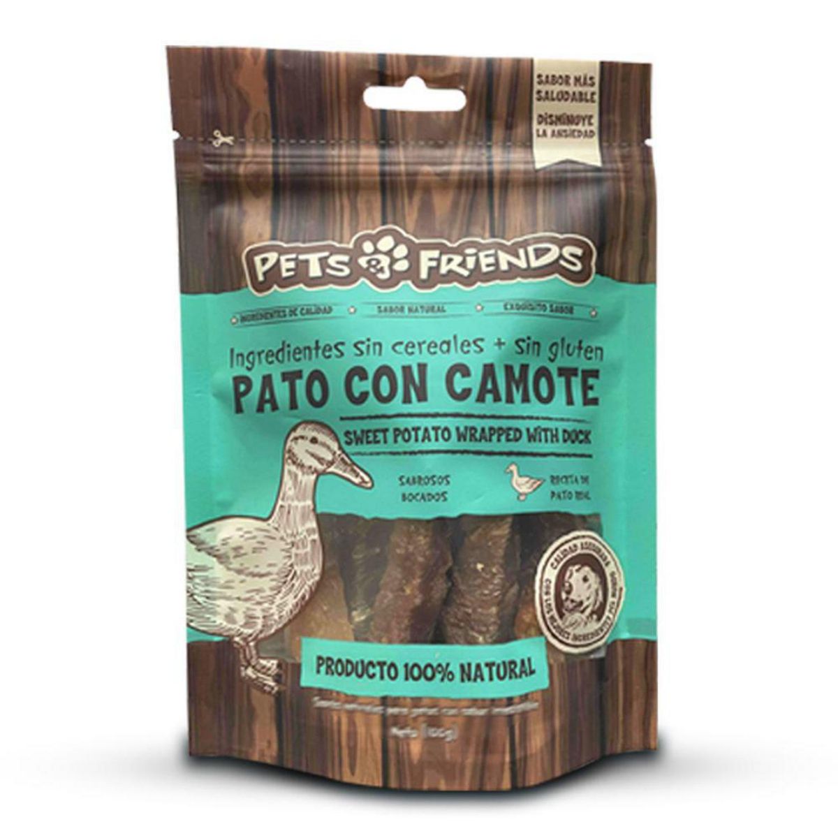PETS AND FRIENDS - Snack perro de pato con camote 100 gr