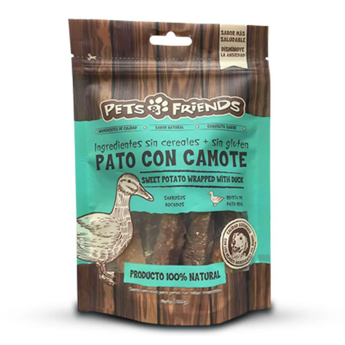 PETS AND FRIENDS - Snack perro de pato con camote 100 gr