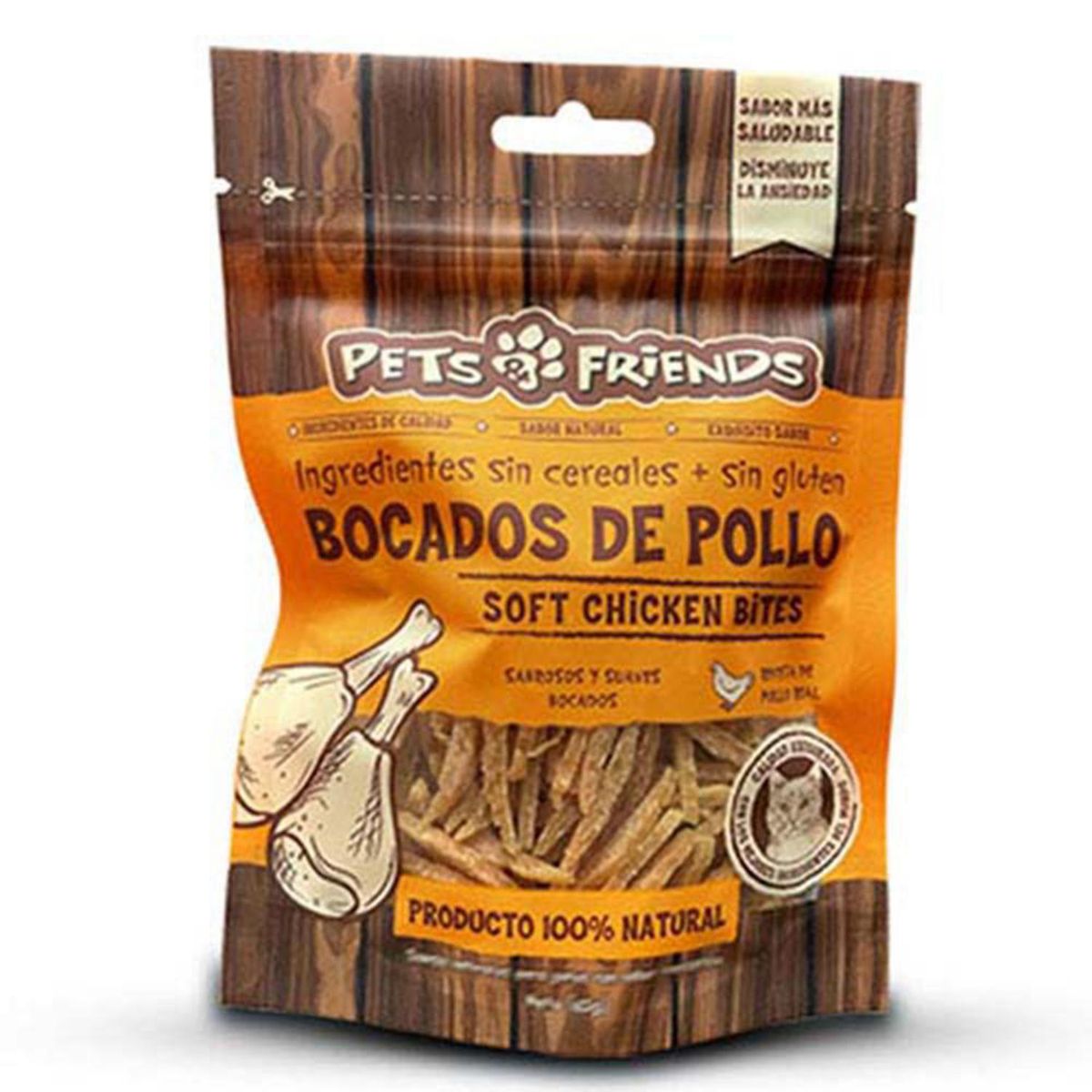 PETS AND FRIENDS - Snack gato bocado de pollo 65 gr