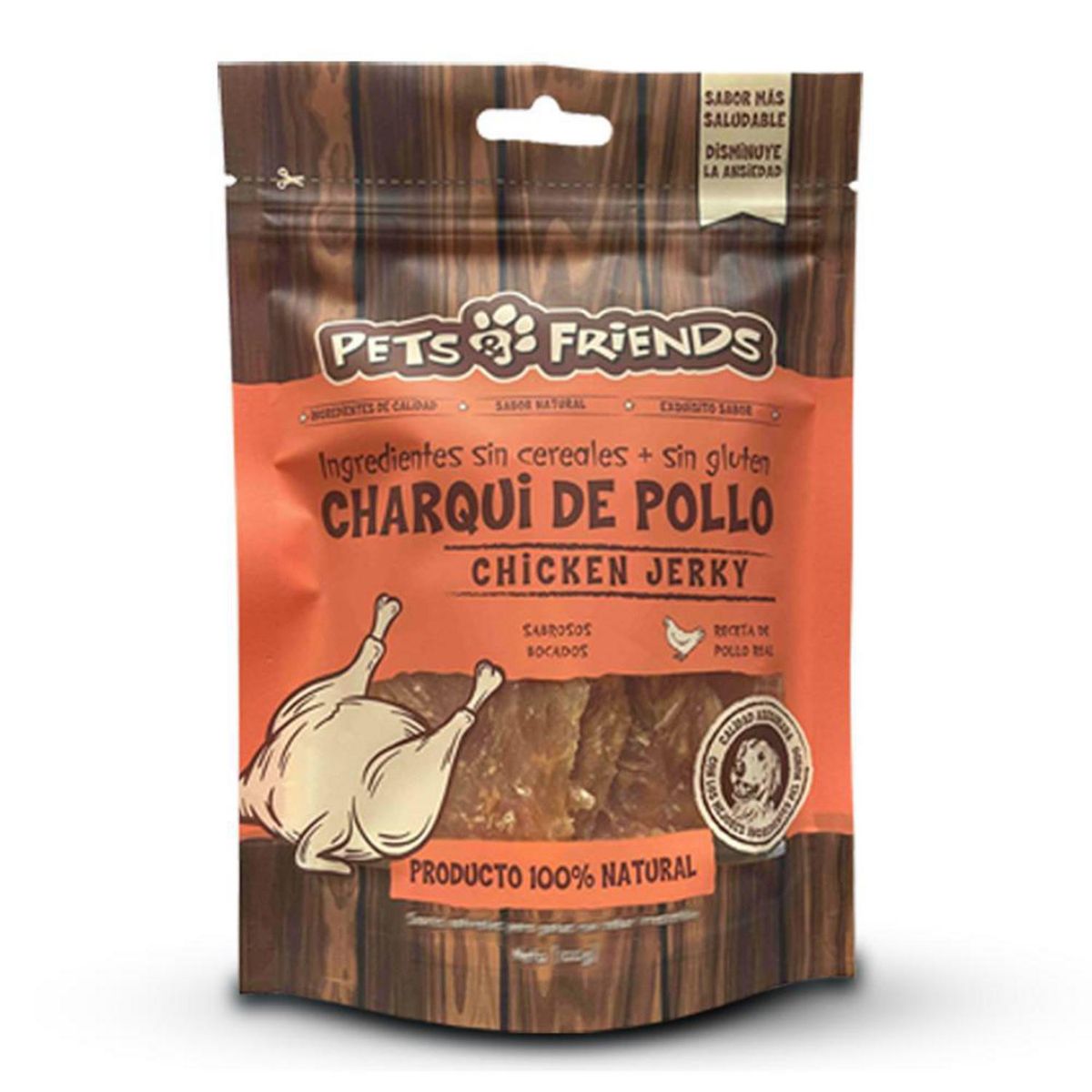 PETS AND FRIENDS - Snack perro charqui de pollo 100 gr
