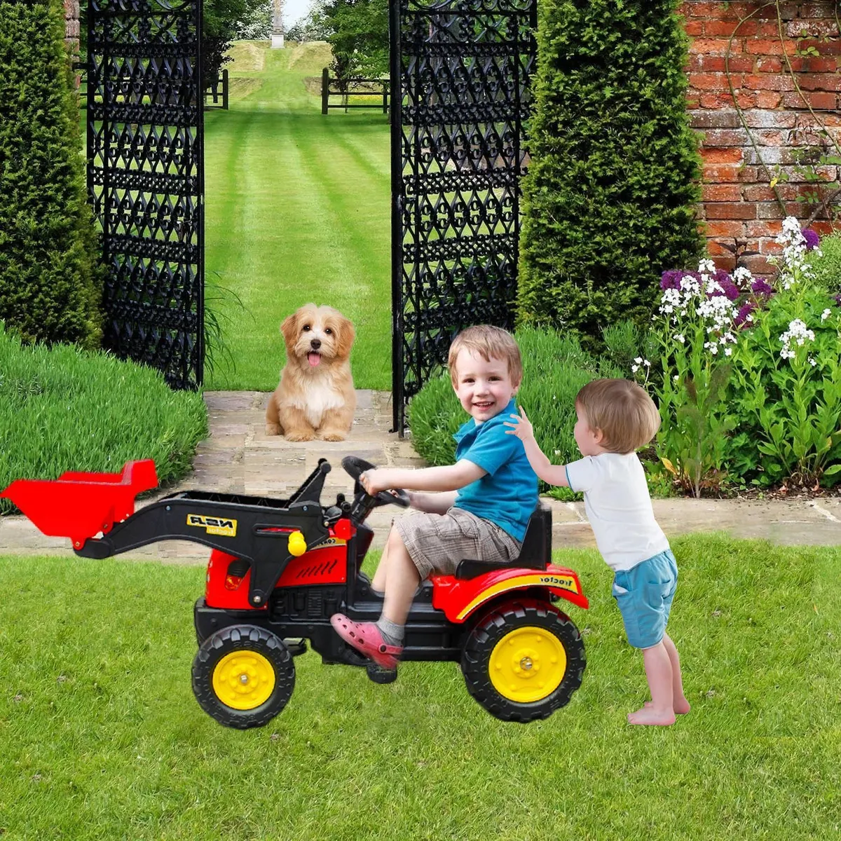 KIDSCOOL - Retroexcavadora Juguete Rojo Desde 18 meses