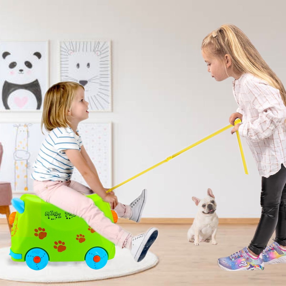 KIDSCOOL - Maleta verde con ruedas Kidscool