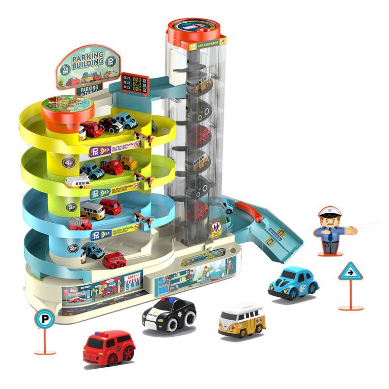 Estacionamiento de autos con accesorios