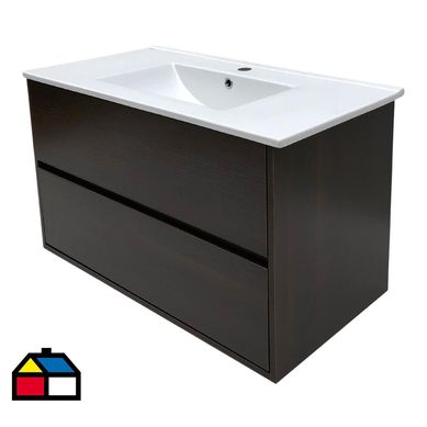 Mueble bao lavamanos 90x46x54 cm chocolate