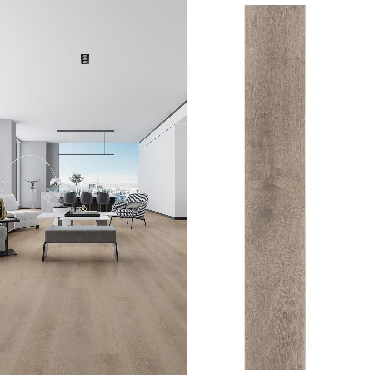 KLIPEN - Piso Flotante 8 mm Dorian Ceniza 1.9 m2