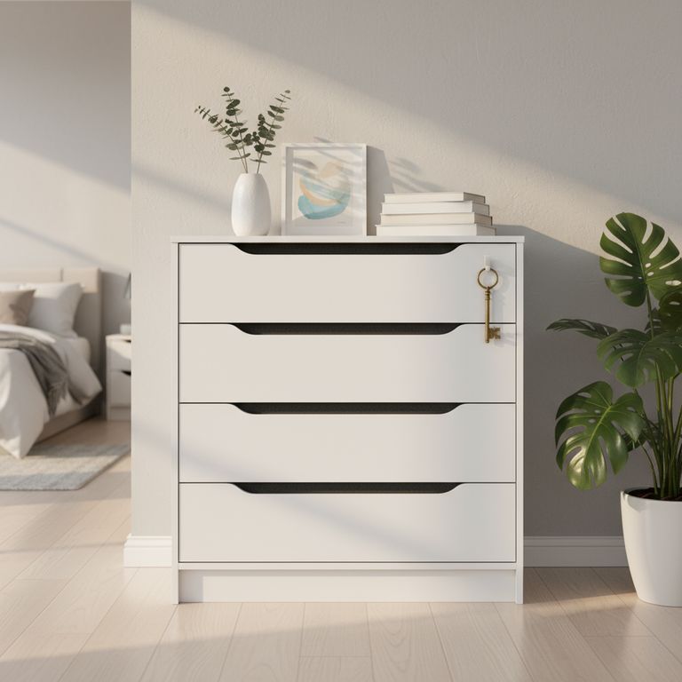 CIC Cómoda 4 Cajón(es) 4 cajones 80x85x45 cm Blanco