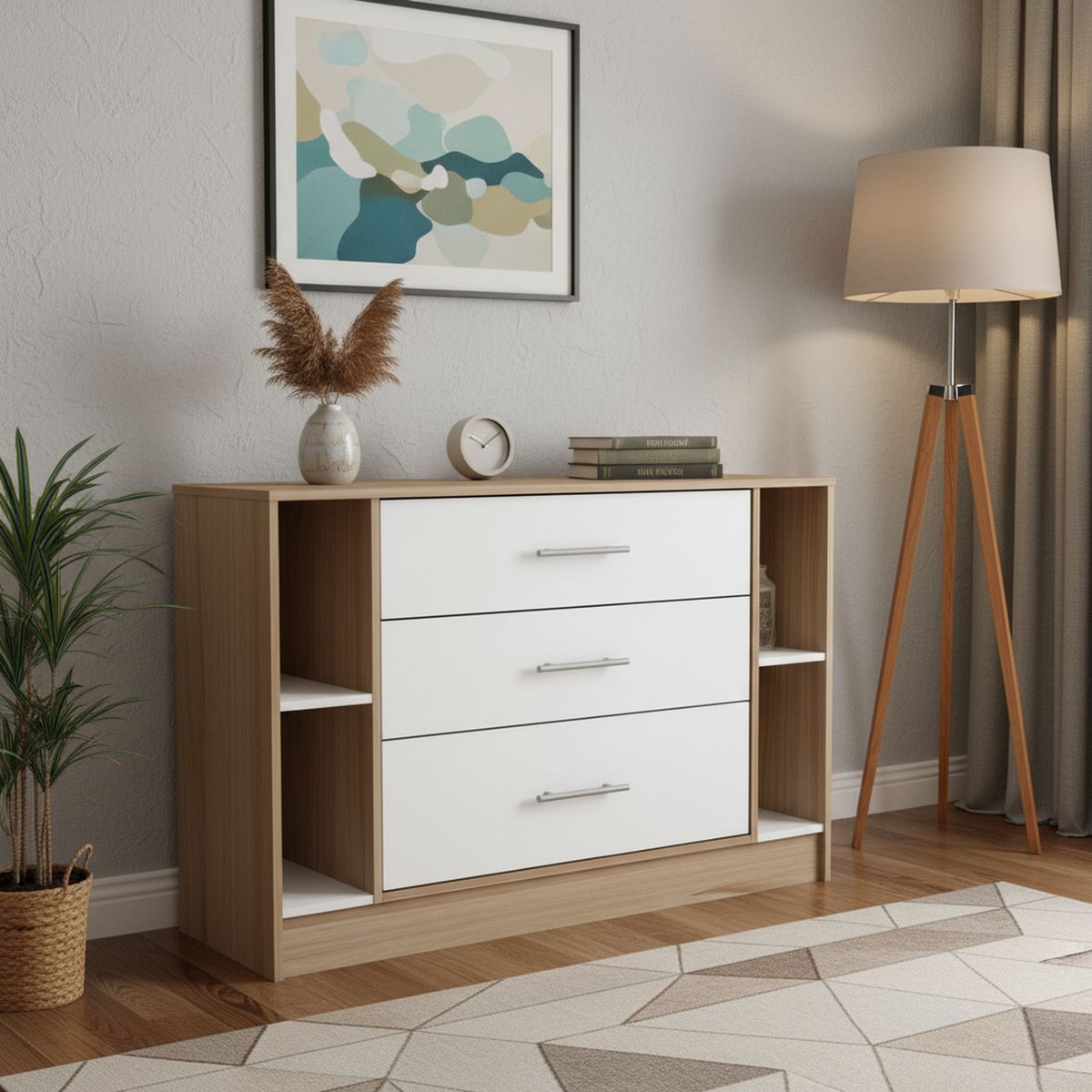 CIC - Cómoda 3 Cajón(es) Rigel 120x80x38 cm Café