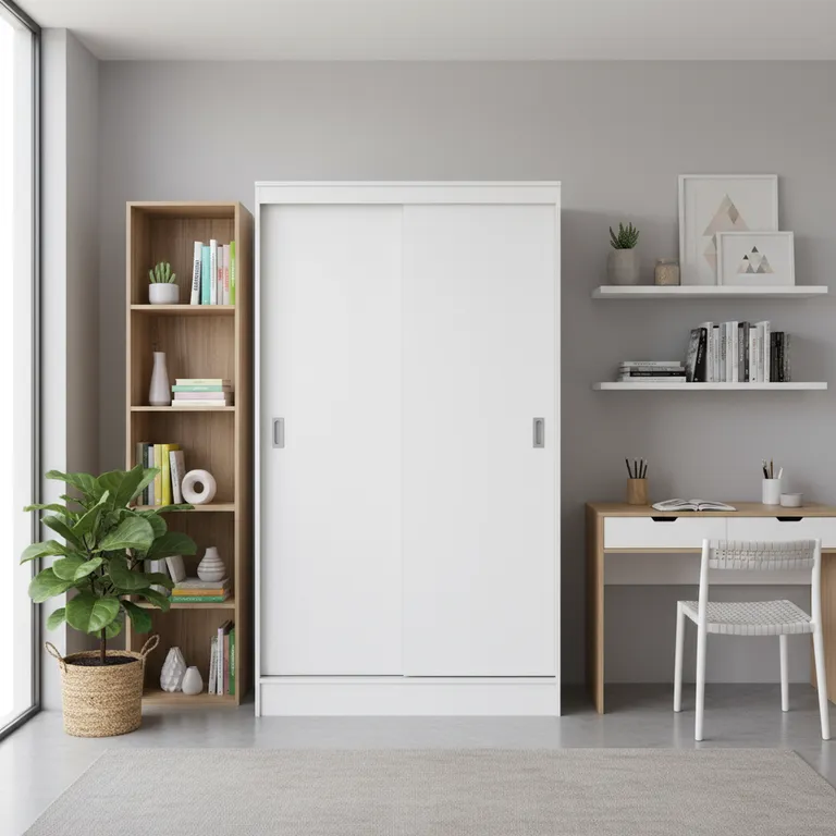 CIC Clóset Caburgua 2 Puerta(s) 3 Repisa(s) 100x180x51 cm Blanco