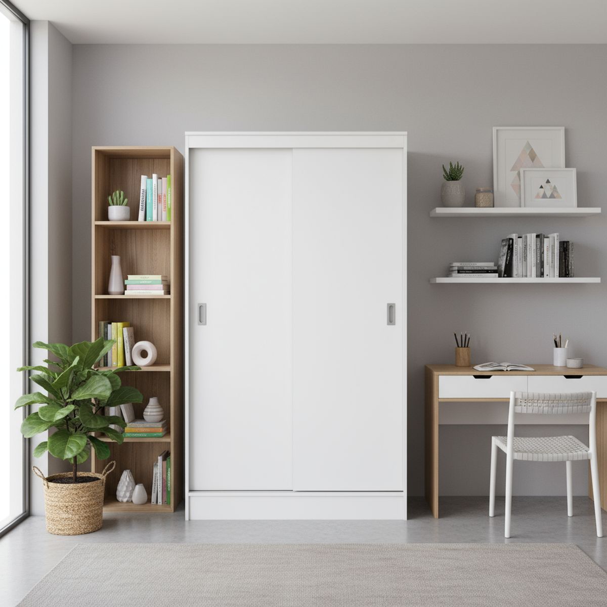 CIC - Clóset Caburgua 2 Puerta(s) 3 Repisa(s) 100xx51 cm Blanco