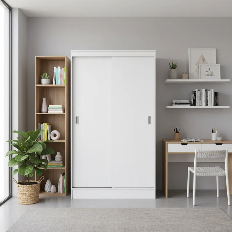 CIC - Clóset Caburgua 2 Puerta(s) 3 Repisa(s) 100xx51 cm Blanco