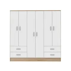 CIC - Clóset Maipo 6 Puerta(s) 4 Cajón(es) 4 Repisa(s) 180x180x47 cm Café