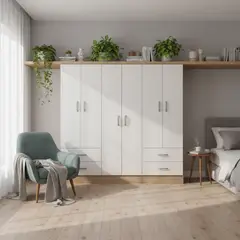 CIC - Clóset Maipo 6 Puerta(s) 4 Cajón(es) 4 Repisa(s) 180x180x47 cm Café