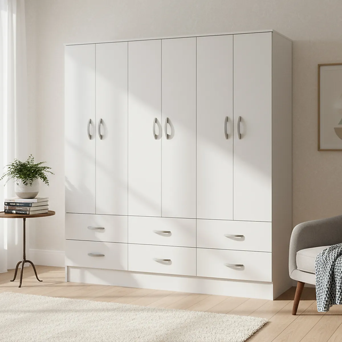 CIC - Clóset Maipo 6 Puerta(s) 6 Cajón(es) 3 Repisa(s) 180x180x47 cm Blanco