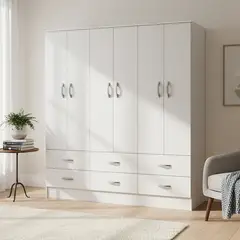 CIC - Clóset Maipo 6 Puerta(s) 6 Cajón(es) 3 Repisa(s) 180x180x47 cm Blanco