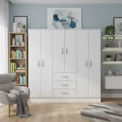 CIC - Clóset Maipo 6 Puerta(s) 3 Cajón(es) 2 Repisa(s) 180x180x47 cm Blanco