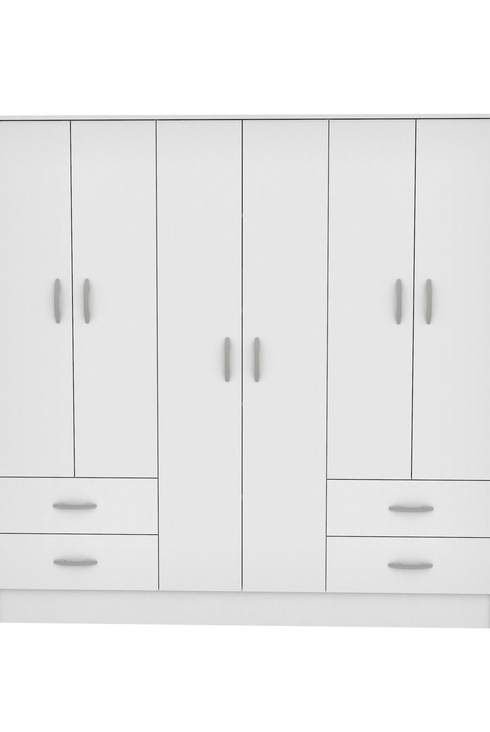 CIC - Clóset Maipo 6 Puerta(s) 4 Cajón(es) 4 Repisa(s) 180x180x47 cm Blanco