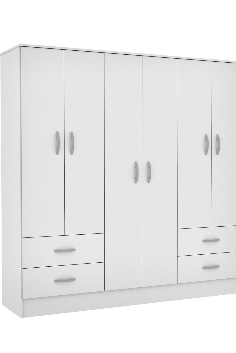 CIC - Clóset Maipo 6 Puerta(s) 4 Cajón(es) 4 Repisa(s) 180x180x47 cm Blanco