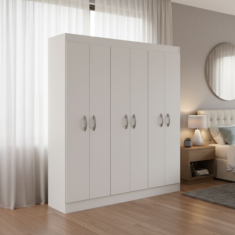CIC Clóset Laredo 6 Puerta(s) 3 Repisa(s) 180x170x38 cm Blanco