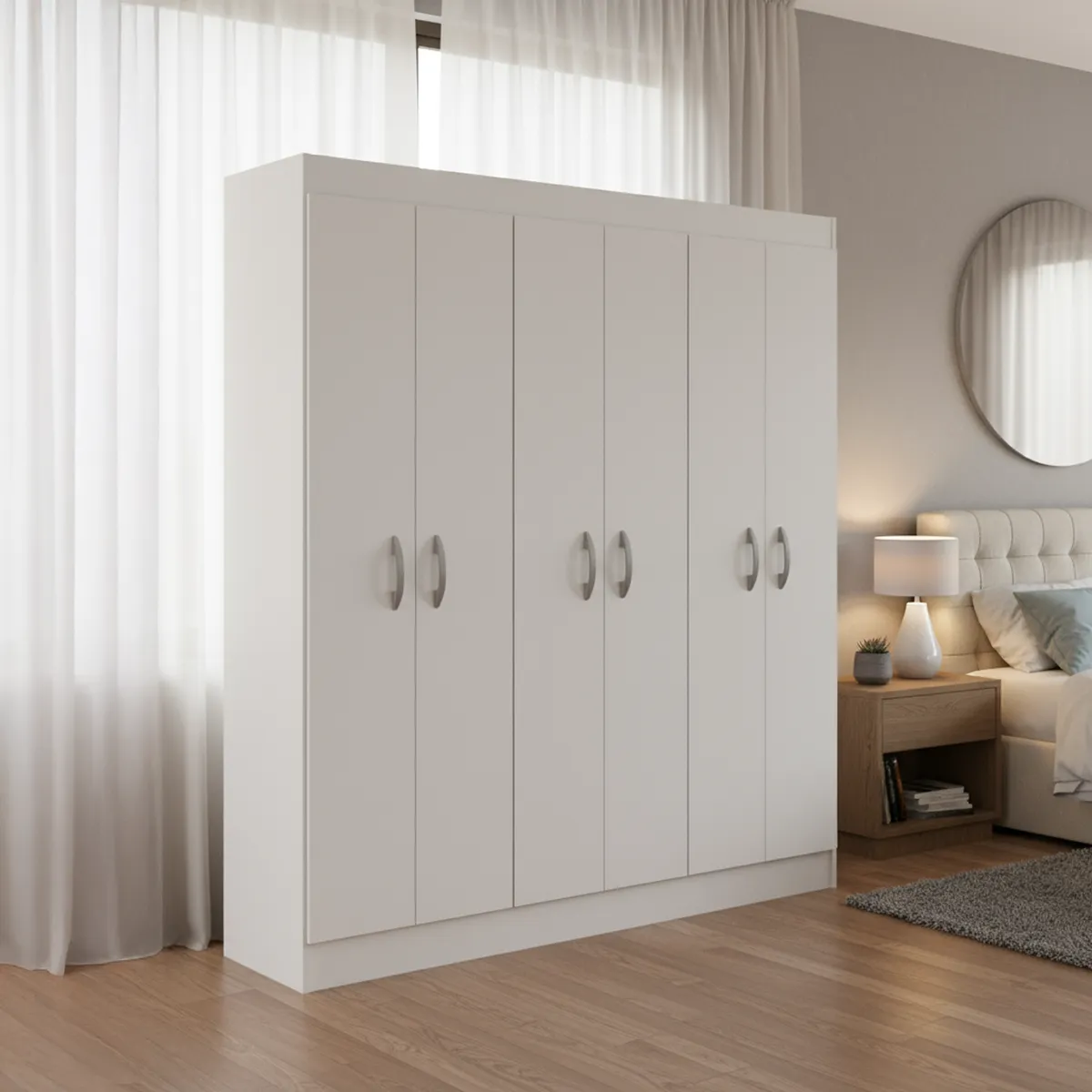 CIC - Clóset Laredo 6 Puerta(s) 3 Repisa(s) 180xx38 cm Blanco