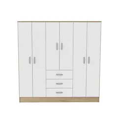 CIC - Clóset Maipo 6 Puerta(s) 3 Cajón(es) 2 Repisa(s) 180x180x47 cm Café