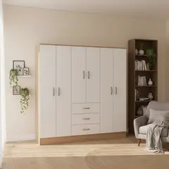 CIC - Clóset Maipo 6 Puerta(s) 3 Cajón(es) 2 Repisa(s) 180x180x47 cm Café