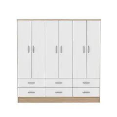 CIC - Clóset Maipo 6 Puerta(s) 6 Cajón(es) 3 Repisa(s) 180x180x47 cm Café