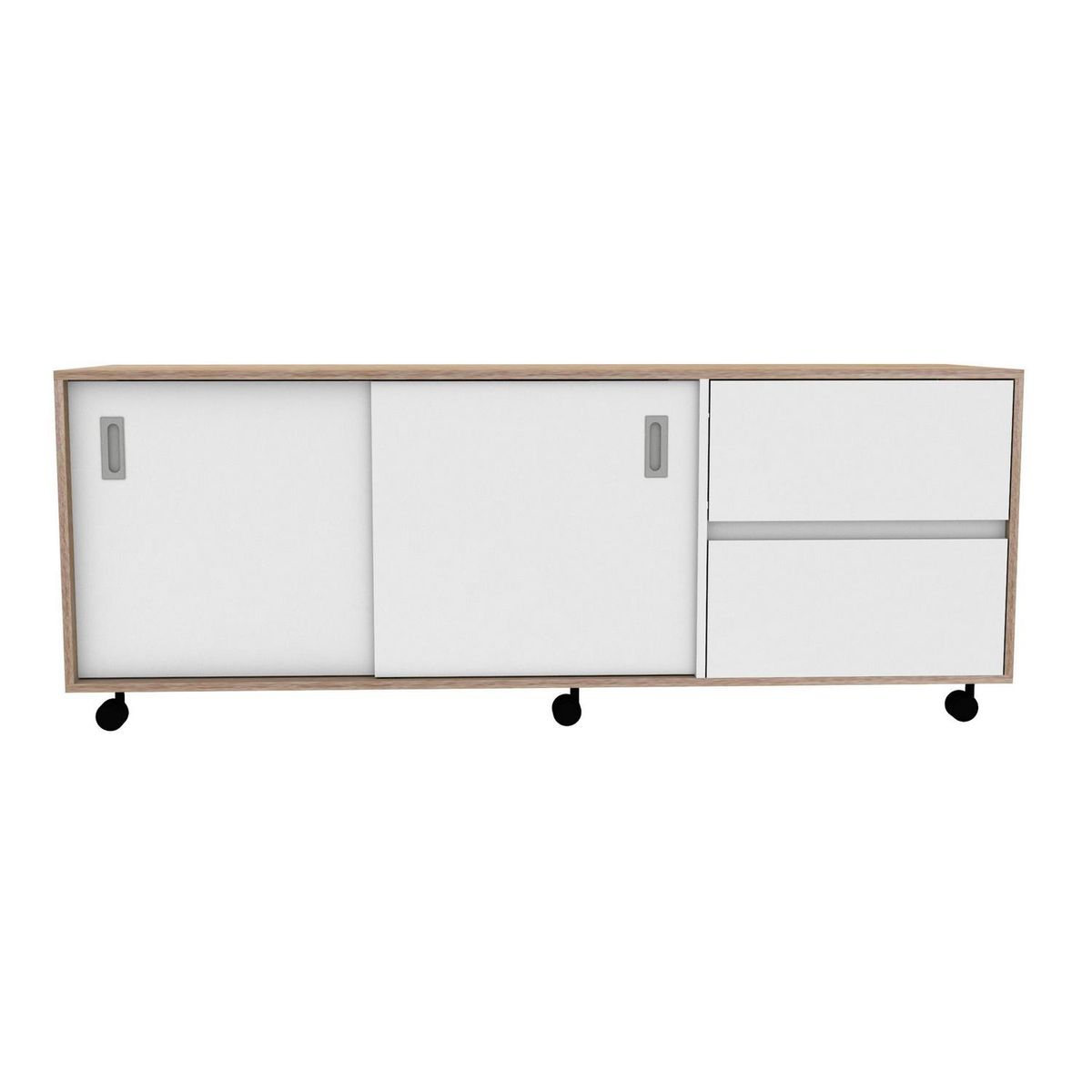 CIC - Rack Nash 2 puertas correderas 2 cajones ruedas