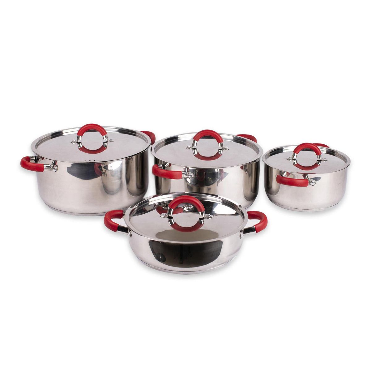 DORAL - Batería de Cocina 8 Piezas Acero inoxidable Nizza Gris