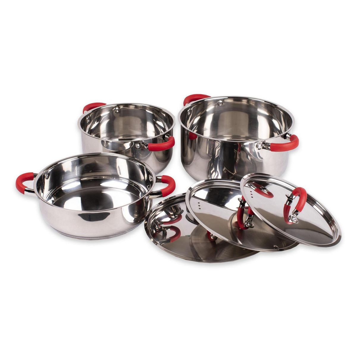 DORAL - Batería de Cocina 6 Piezas Acero inoxidable Nizza Gris