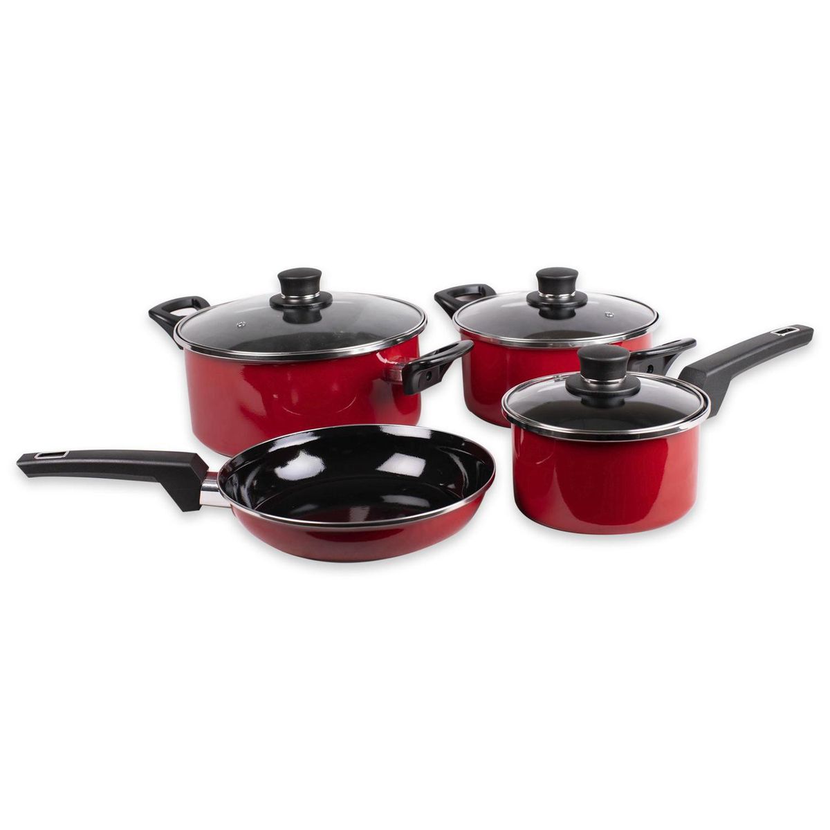 DORAL - Batería de cocina acero vitrificado 7 piezas nápoles