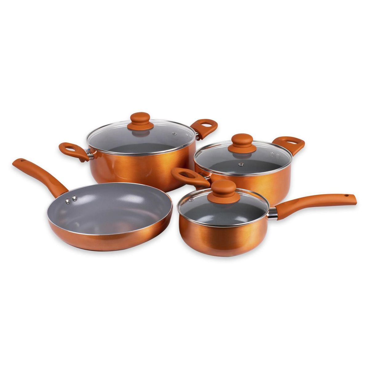 DORAL - Batería de cocina aluminio/titanio 7 piezas