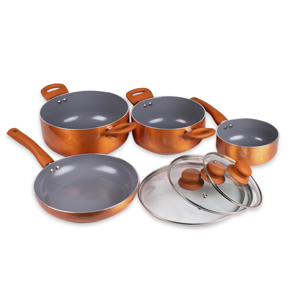 DORAL - Batería de cocina aluminio/titanio 7 piezas