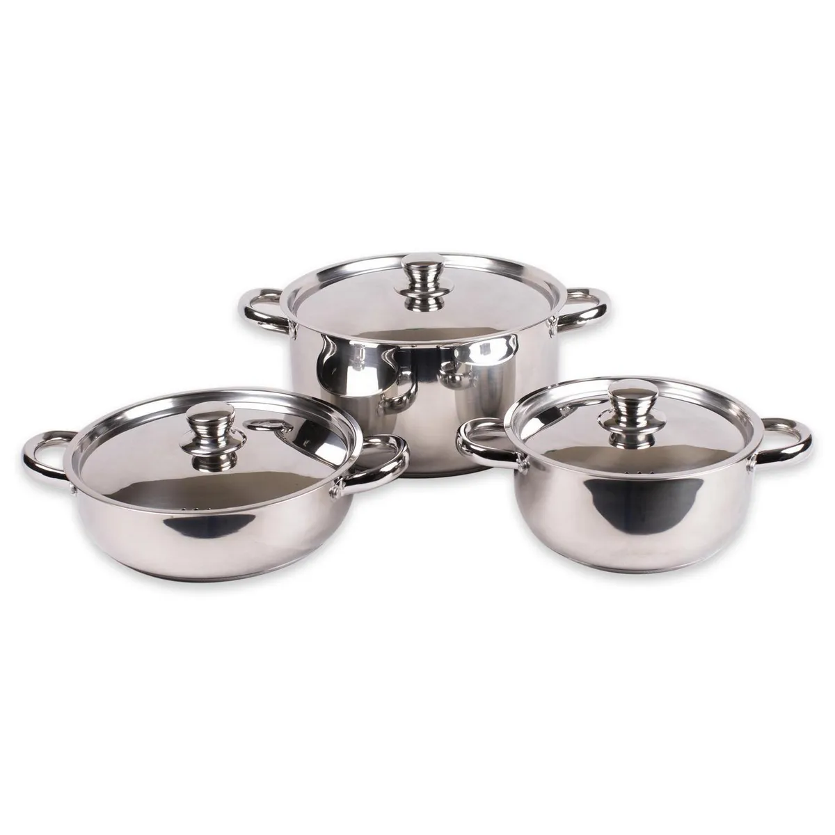 DORAL - Batería de Cocina 6 Piezas Acero inoxidable Malaga Gris