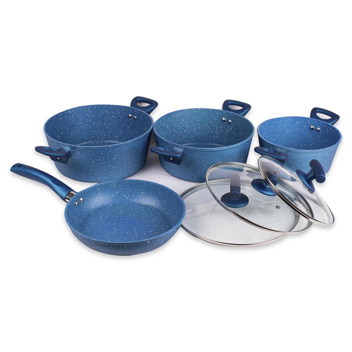 DORAL - Batería de Cocina 7 Piezas Aluminio forjado San remo Azul
