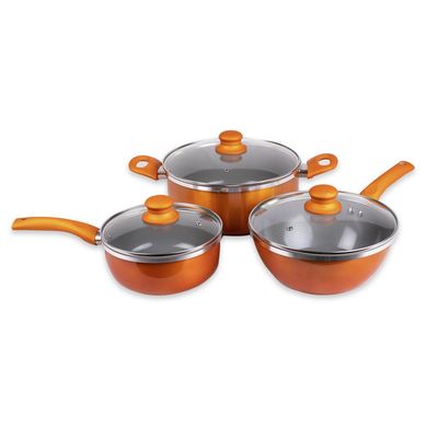 Batera de cocina alumino/titanio 6 piezas salmn con wok