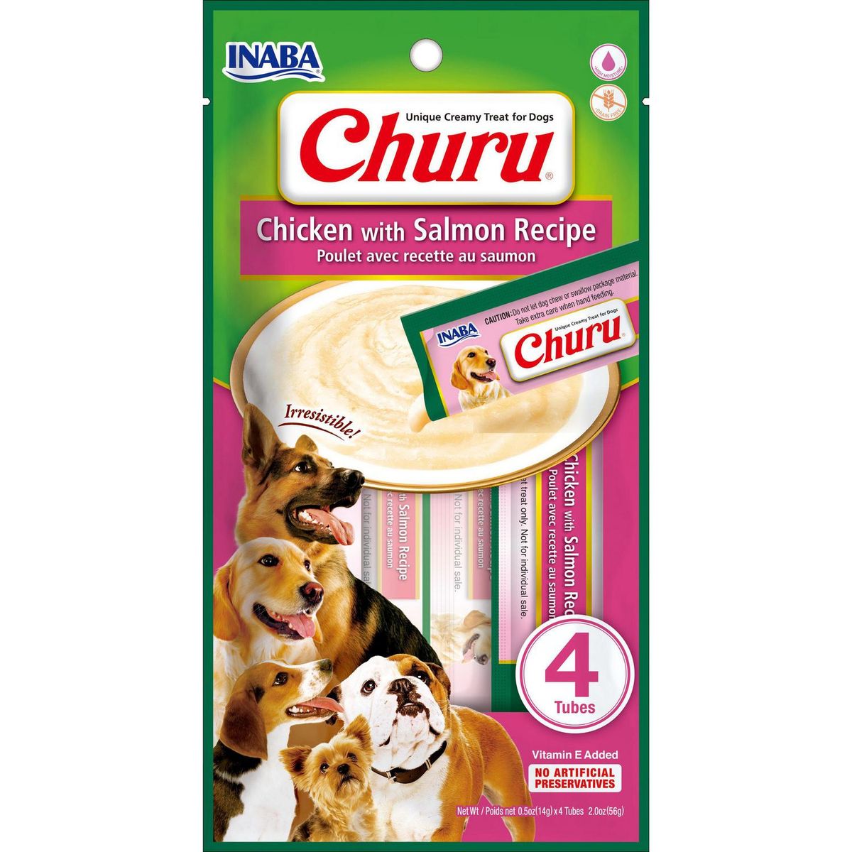 CHURU - Churu snack puré perros pollo con salmón 56 gr