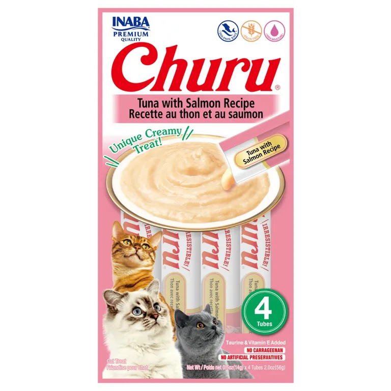 Snack puré gatos atún con salmón 56 gr