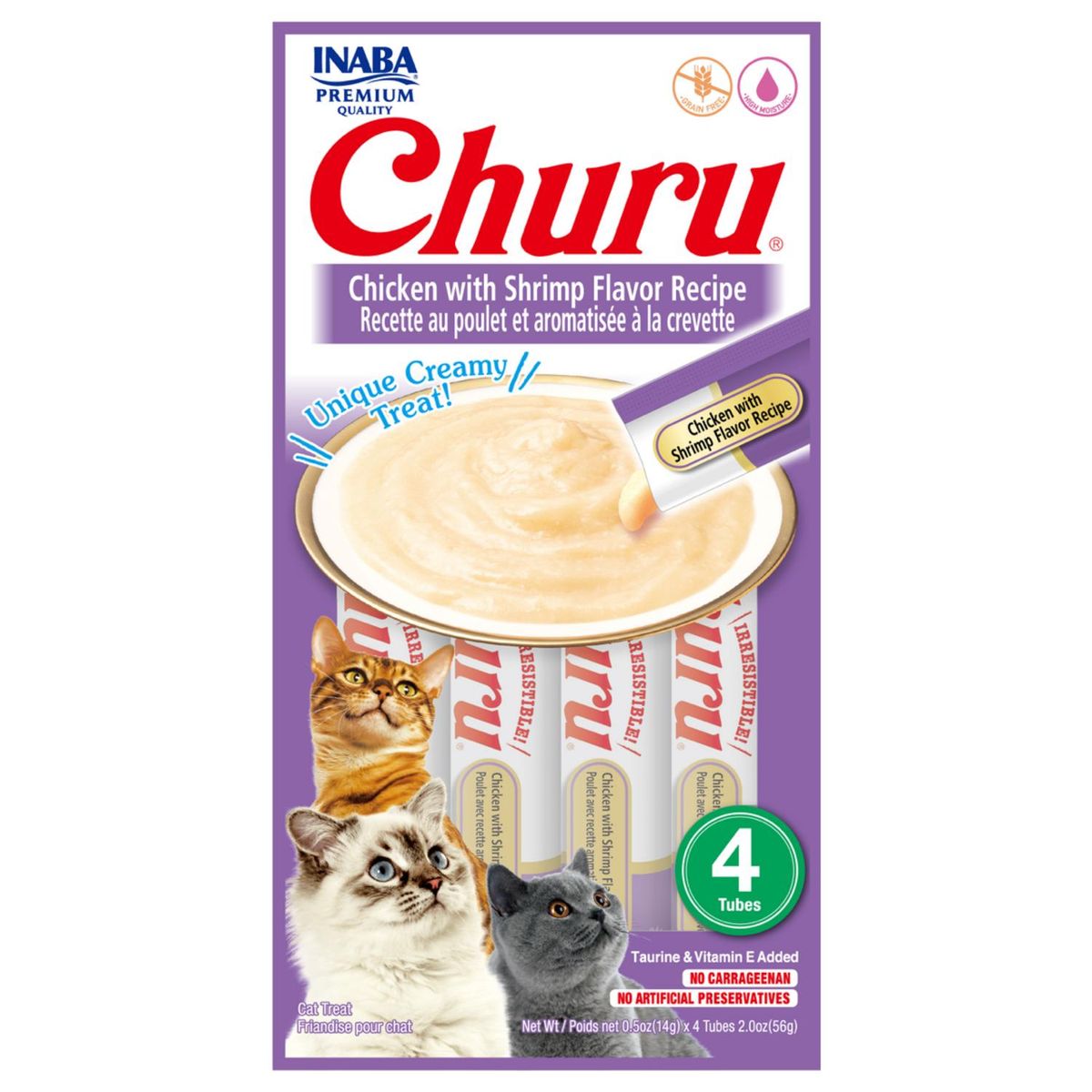 CHURU - Churu snack puré gatos pollo con camarón 56 gr