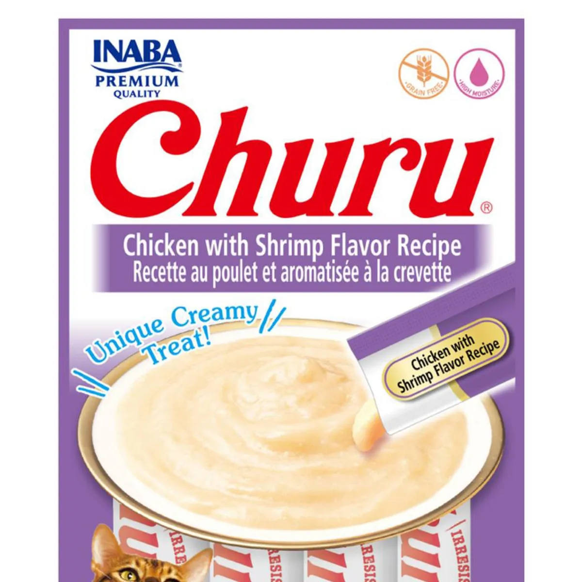 CHURU - Churu snack puré gatos pollo con camarón 56 gr