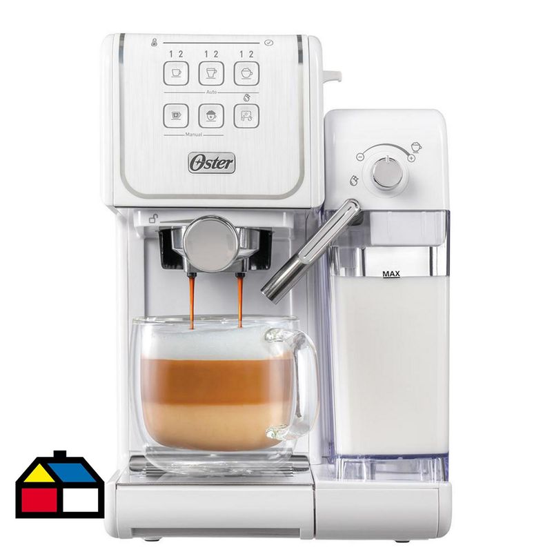 OSTER - Cafetera Primma Latte Touch 1.4 l 1400 W Blanco