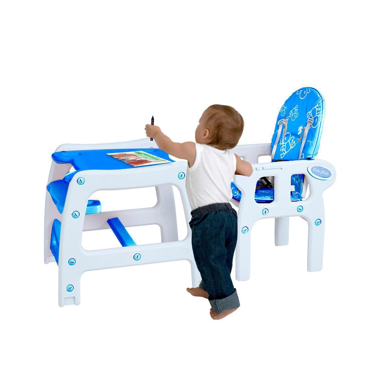 KIDSCOOL - Silla de comer New azul 3 funciones